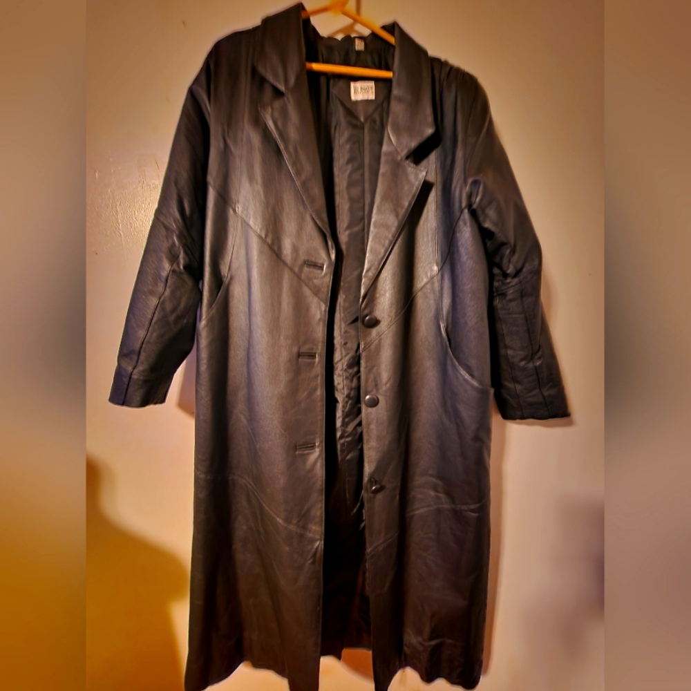 Long Black Leather Coat